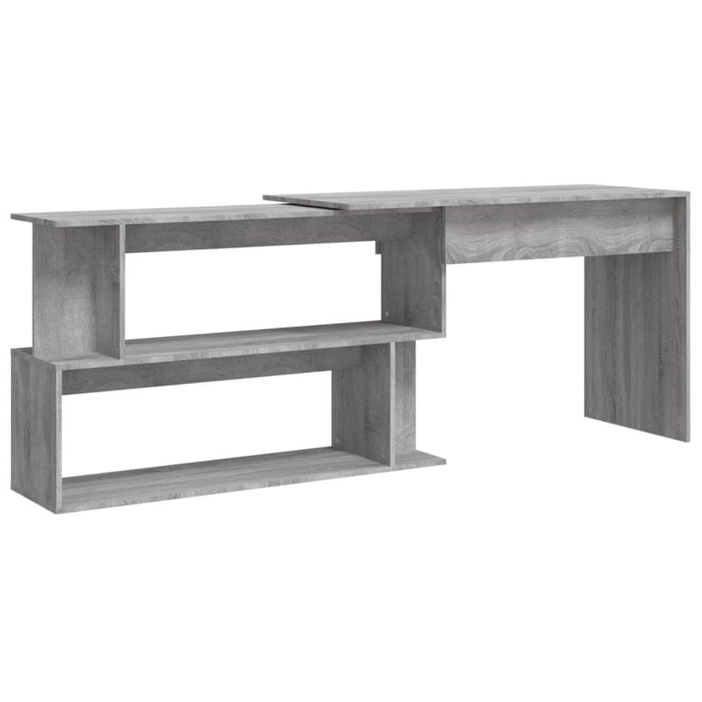 Vidaxl Rohový stôl sivý dub sonoma 200x50x76 cm spracované drevo